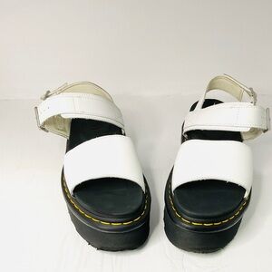Dr. Martens Voss Quad White Leather Platform Sandals